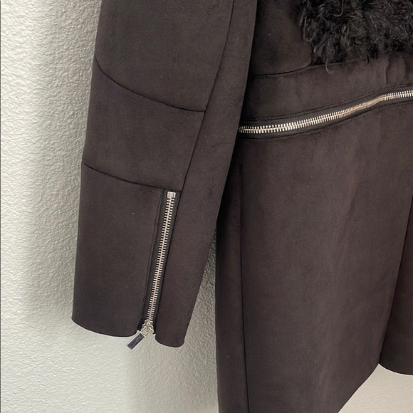 1. State Black, Teddy Jacket Fuzzy Texture, Medium, 2 in 1 Convertible Coat - Picture 10 of 16